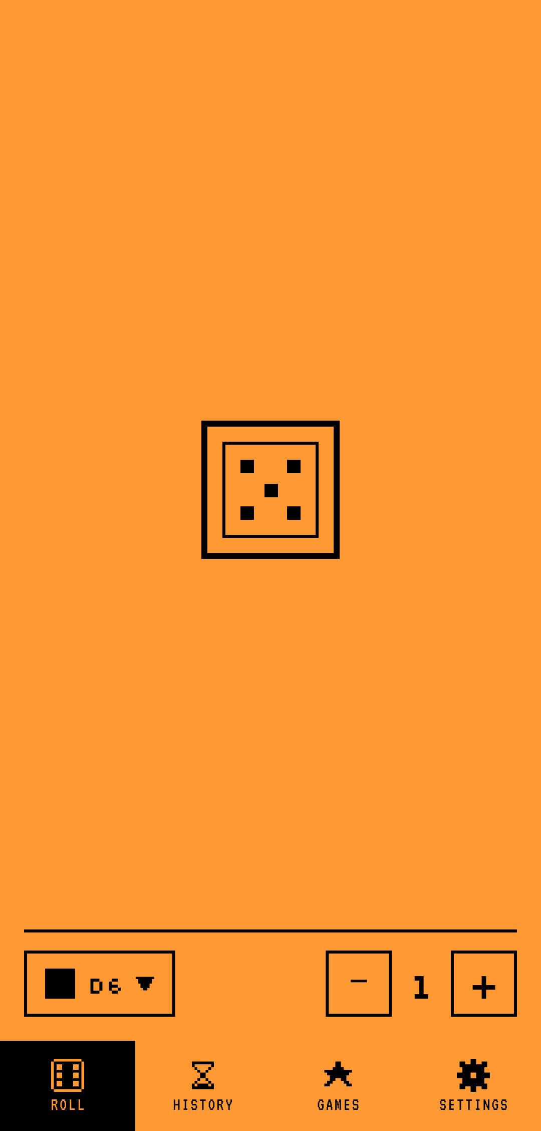 Home screen in Apple //e amber palette