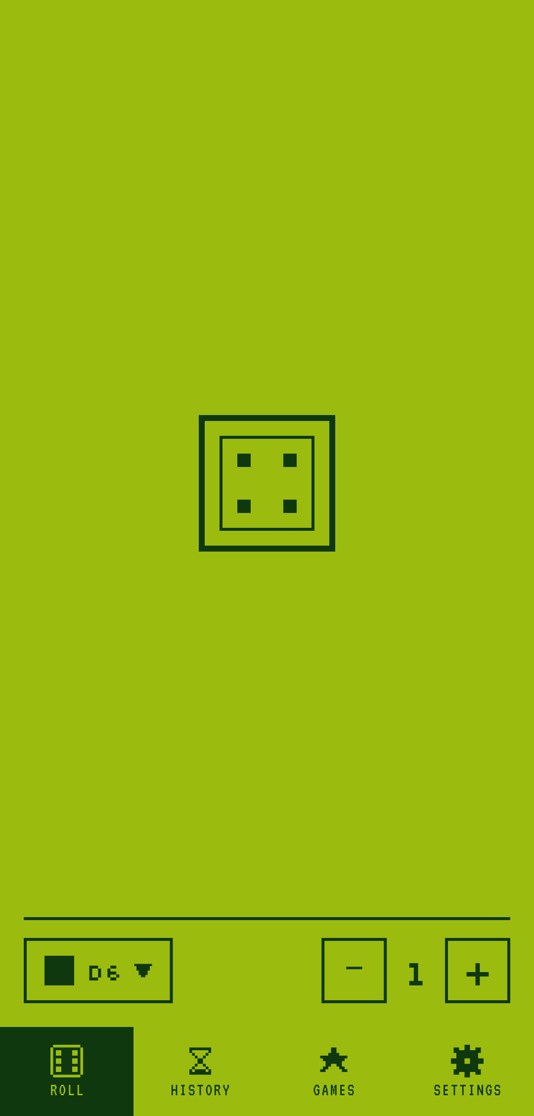 Home screen in Game Boy palette