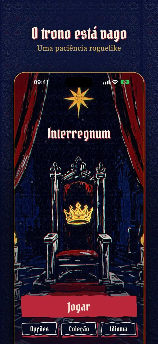 O trono está vago: a tela inicial do Interregnum