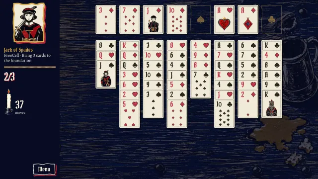 Klondike, FreeCell, Spider, Pyramid: a FreeCell table