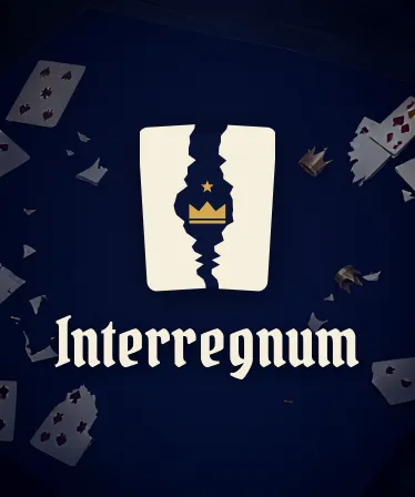 O ícone e o logotipo do Interregnum, formato vertical